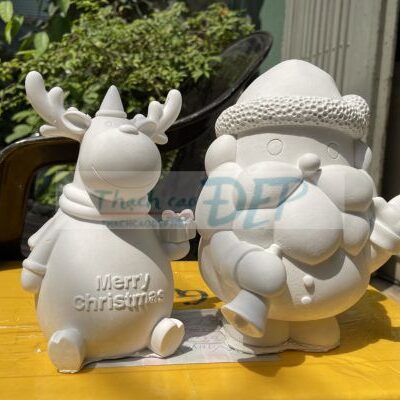 tượng chú tuần lộc và ông già noel