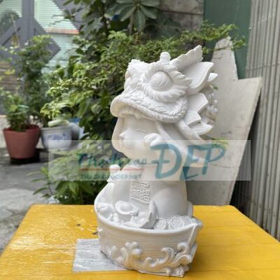 mẫu tượng tô màu mèo đội mũ kỳ lân đẹp